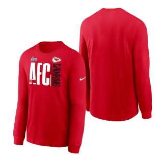 Men's Kansas City Chiefs Nike Red 2022 AFC Champions Iconic Long Sleeve T-Shirt