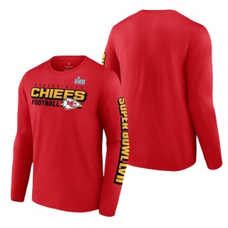 Men's Kansas City Chiefs Fanatics Branded Red Super Bowl LVII Star Trail Long Sleeve T-Shirt