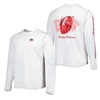 Men's Kansas City Chiefs Tommy Bahama White Laces Out Billboard Long Sleeve T-Shirt