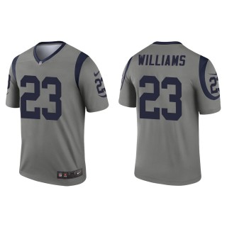 Men's Rams Kyren Williams Gray 2022 NFL Draft Inverted Legend Jersey