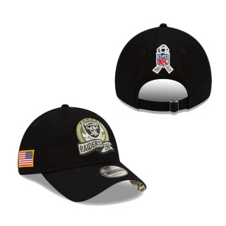 Men's Las Vegas Raiders Black 2022 Salute To Service 9TWENTY Adjustable Hat