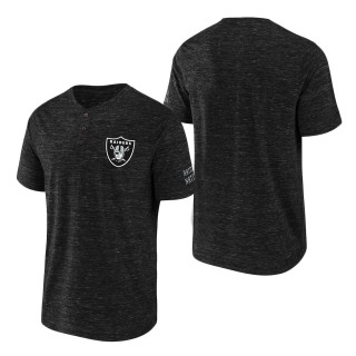 Men's Las Vegas Raiders NFL x Darius Rucker Collection by Fanatics Black Slub Henley T-Shirt