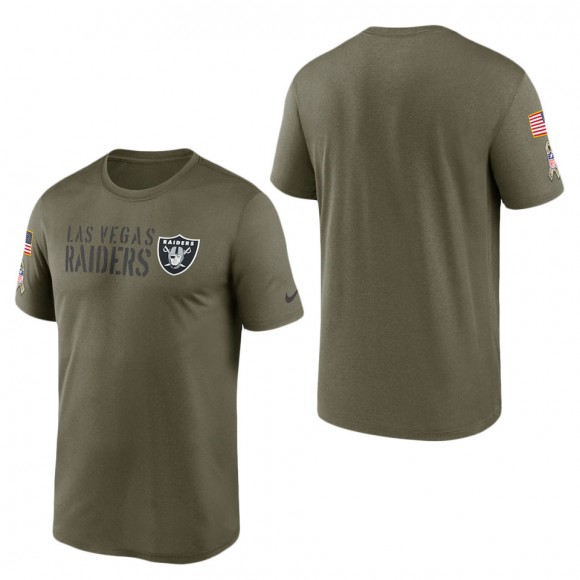 Men's Las Vegas Raiders Olive 2022 Salute to Service Legend Team T-Shirt