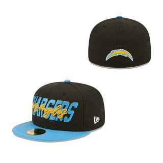 Los Angeles Chargers Black Powder Blue 2022 NFL Draft On Stage 59FIFTY Fitted Hat