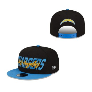 Los Angeles Chargers Black Powder Blue 2022 NFL Draft 9FIFTY Snapback Adjustable Hat