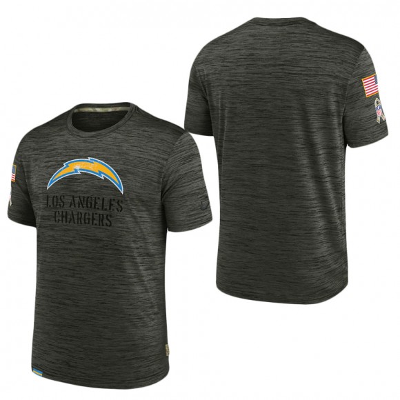 Men's Los Angeles Chargers Brown 2022 Salute to Service Velocity Team T-Shirt