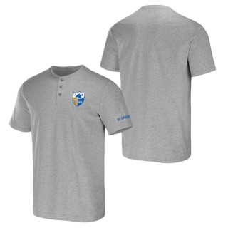 Men's Los Angeles Chargers NFL x Darius Rucker Collection by Fanatics Heather Gray Henley T-Shirt