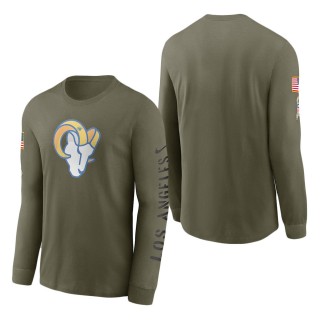 Men's Los Angeles Rams Olive 2022 Salute To Service Long Sleeve T-Shirt