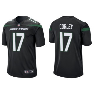 Jets Malachi Corley Black Game Jersey
