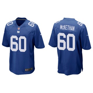 Men's Giants Marcus McKethan Royal 2022 NFL Draft Game Jersey