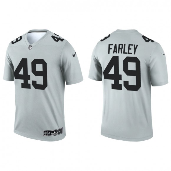 Men's Las Vegas Raiders Matthias Farley Silver Inverted Legend Jersey