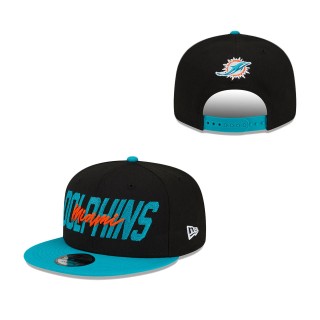 Miami Dolphins Black Aqua 2022 NFL Draft 9FIFTY Snapback Adjustable Hat
