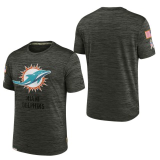Men's Miami Dolphins Brown 2022 Salute to Service Velocity Team T-Shirt