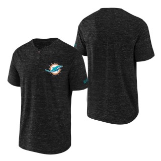 Men's Miami Dolphins NFL x Darius Rucker Collection by Fanatics Black Slub Henley T-Shirt