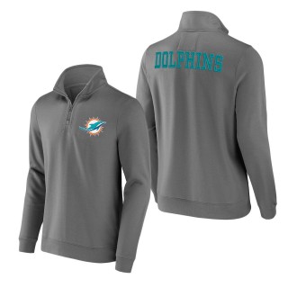 Men's Miami Dolphins NFL x Darius Rucker Collection by Fanatics Gray Tri-Blend Quarter-Zip Sweatshirt