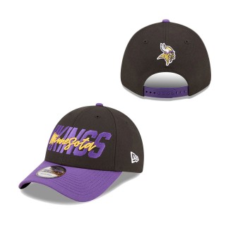 Minnesota Vikings Black Purple 2022 NFL Draft 9FORTY Adjustable Hat