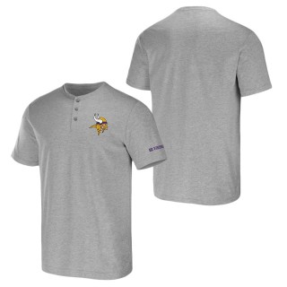 Men's Minnesota Vikings NFL x Darius Rucker Collection by Fanatics Heather Gray Henley T-Shirt