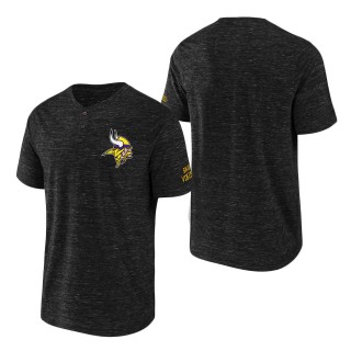 Men's Minnesota Vikings NFL x Darius Rucker Collection by Fanatics Black Slub Henley T-Shirt
