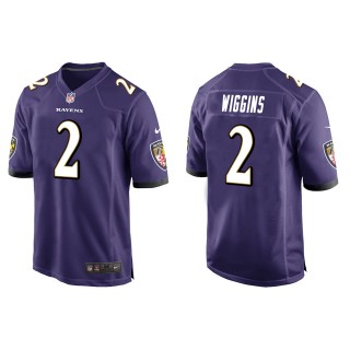 Ravens Nate Wiggins Purple Game Jersey