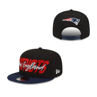 New England Patriots Black Navy 2022 NFL Draft 9FIFTY Snapback Adjustable Hat