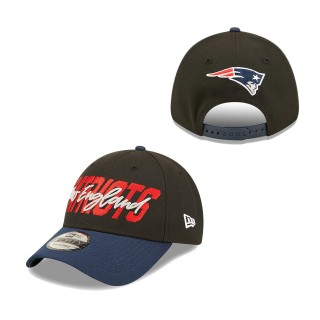 New England Patriots Black Navy 2022 NFL Draft 9FORTY Adjustable Hat