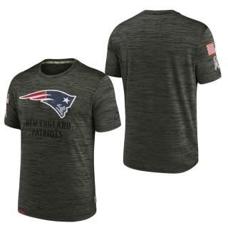 Men's New England Patriots Brown 2022 Salute to Service Velocity Team T-Shirt