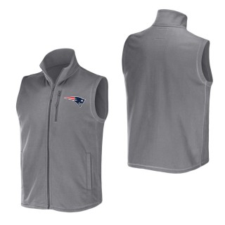 Men's New England Patriots NFL x Darius Rucker Collection by Fanatics Gray Polar Fleece Full-Zip Vest