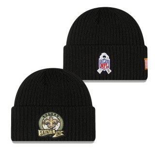 Men's New Orleans Saints Black 2022 Salute To Service Knit Hat