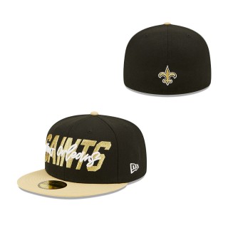 New Orleans Saints Black Gold 2022 NFL Draft On Stage 59FIFTY Fitted Hat