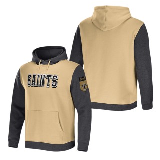 Men's New Orleans Saints NFL x Darius Rucker Collection by Fanatics Gold Charcoal Colorblock Pullover Hoodie