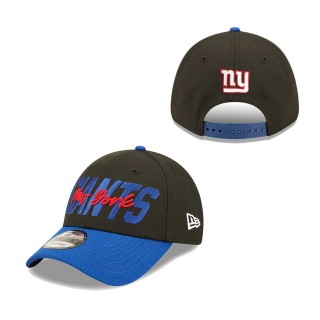 New York Giants Black Royal 2022 NFL Draft 9FORTY Adjustable Hat