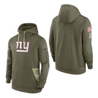 Men's New York Giants Olive 2022 Salute to Service Therma Performance Pullover Hoodie