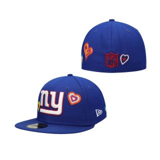 Men's New York Giants Royal Chain Stitch Heart 59FIFTY Fitted Hat