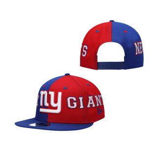Men's New York Giants Royal Red Team Split 9FIFTY Snapback Hat