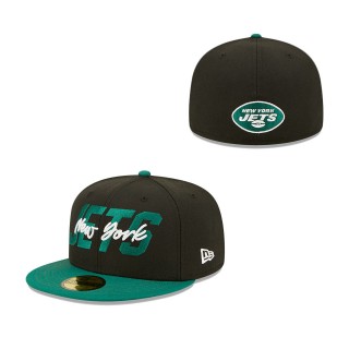 New York Jets Black Green 2022 NFL Draft On Stage 59FIFTY Fitted Hat