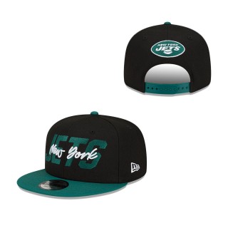 New York Jets Black Green 2022 NFL Draft 9FIFTY Snapback Adjustable Hat