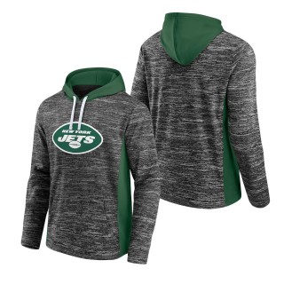 Men's New York Jets Fanatics Branded Heathered Charcoal Green Instant Replay Pullover Hoodie