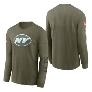 Men's New York Jets Olive 2022 Salute To Service Long Sleeve T-Shirt