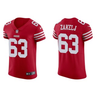 Men's 49ers Nick Zakelj Scarlet 2022 NFL Draft Vapor Elite Jersey