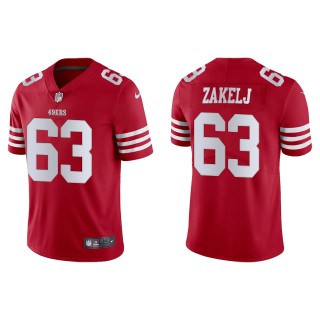 Men's 49ers Nick Zakelj Scarlet 2022 NFL Draft Vapor Limited Jersey