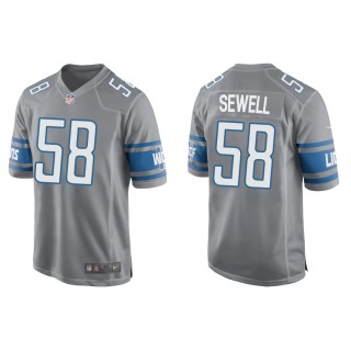 Men's Lions Penei Sewell Silver Game Jersey