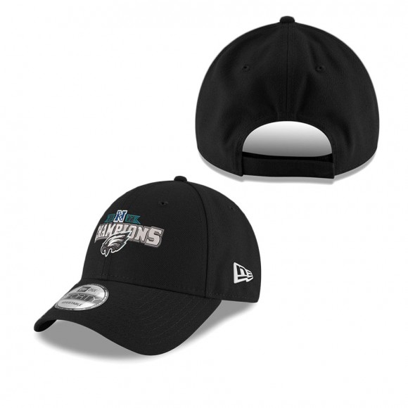 Men's Philadelphia Eagles Black 2022 NFC Champions 9FORTY Adjustable Hat