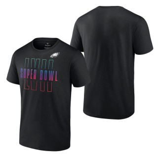 Men's Philadelphia Eagles Fanatics Branded Black Super Bowl LVII Open Sky T-Shirt