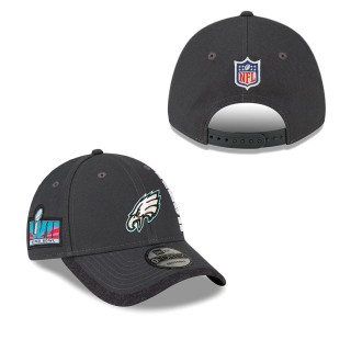 Men's Philadelphia Eagles Charcoal Super Bowl LVII Opening Night Sideline 9FORTY Adjustable Hat
