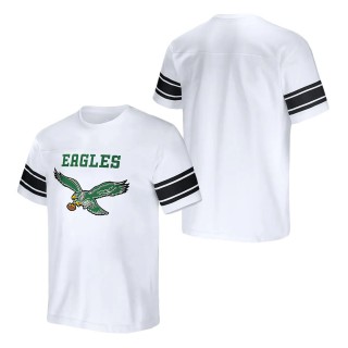 Men's Philadelphia Eagles NFL x Darius Rucker Collection by Fanatics White Football Striped T-Shirt