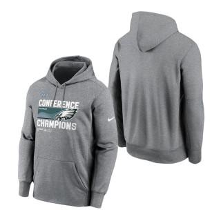 Men's Philadelphia Eagles Nike Heather Gray 2022 NFC Champions Locker Room Trophy Collection Pullover Hoodie