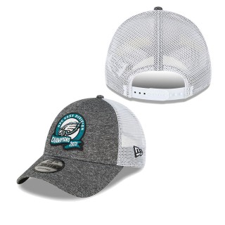 Men's Philadelphia Eagles Heather Gray 2022 NFC East Division Champions Locker Room 9FORTY Adjustable Hat