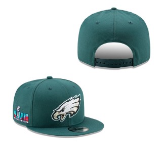 Men's Philadelphia Eagles Midnight Green Super Bowl LVII Side Patch 9FIFTY Snapback Adjustable Hat