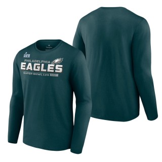 Men's Philadelphia Eagles Fanatics Branded Midnight Green Super Bowl LVII Vivid Striations Long Sleeve T-Shirt