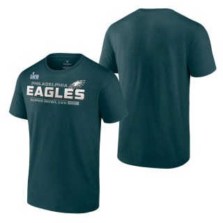 Men's Philadelphia Eagles Fanatics Branded Midnight Green Super Bowl LVII Vivid Striations T-Shirt